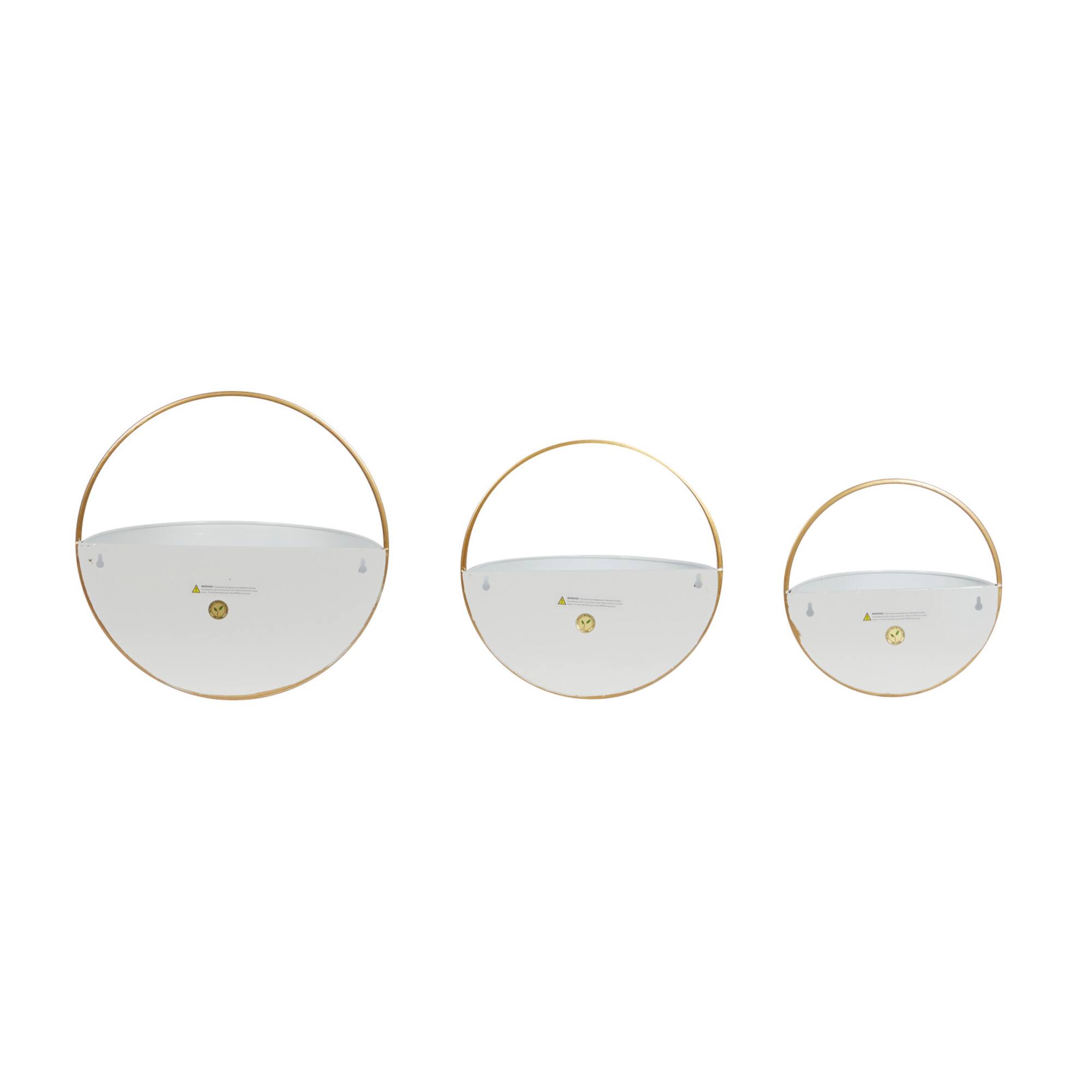 Gold & White Metal Contemporary Wall Planter Set